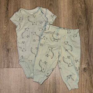 Light green onesie and pant set